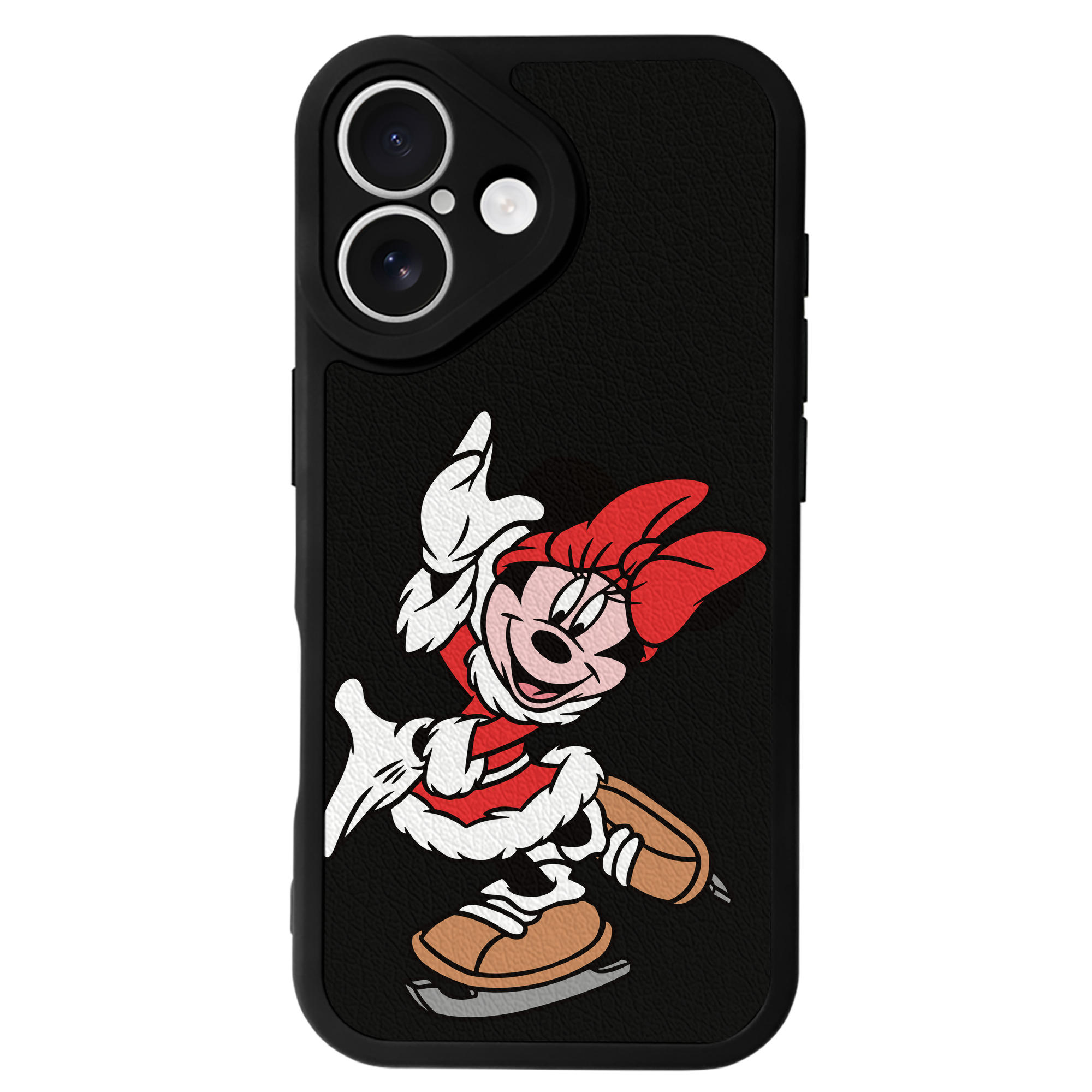 （画像用） ミッキーマウス Mickey Mouse 【iPhone 16シリーズ対応】シリコンスマホケース（レザー調） 材質：シリコン